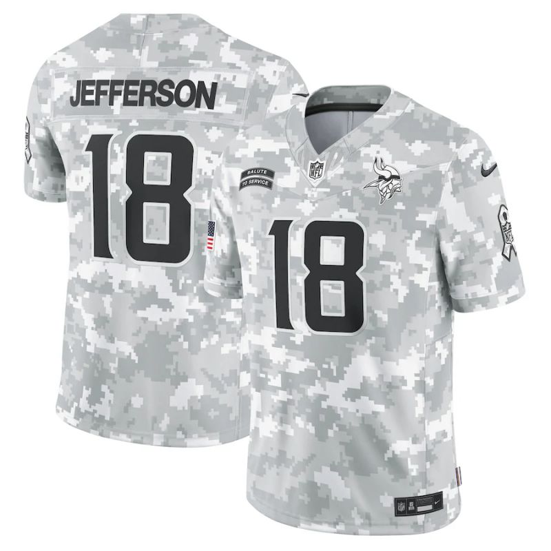 Men Minnesota Vikings #18 Jefferson Nike Arctic Camo 2024 Salute to Service Limited NFL Jersey->pittsburgh steelers->NFL Jersey
